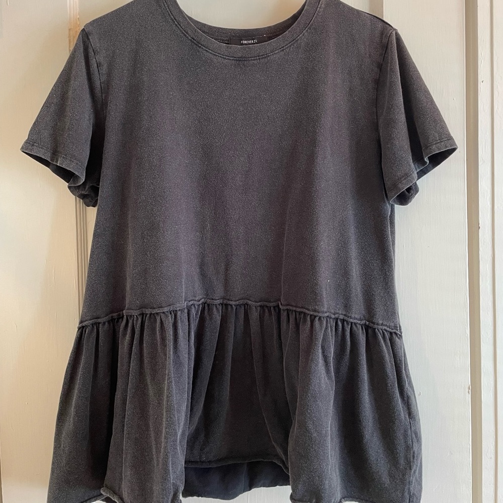 Forever 21 Black Peplum Top